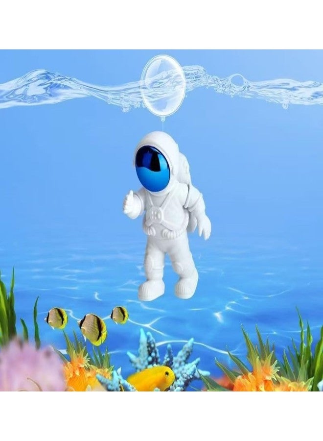 WinldMonmo 1 Pack Blue-White Floating Aquarium Decorations - Cute Astronaut Figurines for Fish Tanks, Safe Resin Underwater Ornaments for Freshwater/Saltwater, Home/ Office Aquascaping Fish Tank Accessories - Image 5
